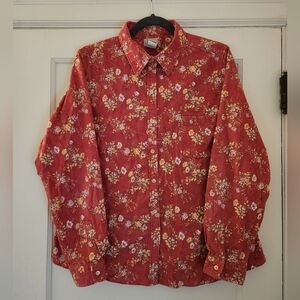 Vintage L.L. Bean Corduroy Floral Button-down